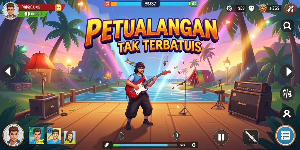Tampilan gameplay seru di aplikasi musik 93337.