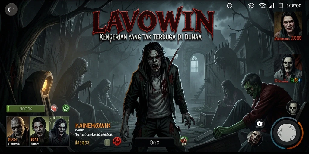 Screenshot LAVOWIN menampilkan suasana mencekam dari gameplay horror.