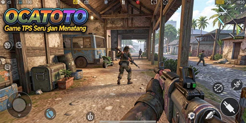 Tangkapan layar gameplay <strong>OCATOTO</strong> yang menunjukkan aksi pertempuran TPS yang seru.