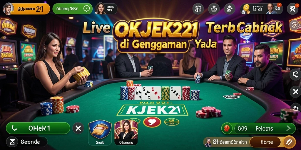 Screenshot OKJEK21 menampilkan dealer langsung dan gameplay menegangkan.