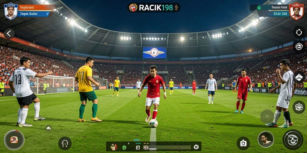 Screenshot gameplay RACIK198 yang menunjukkan aksi seru di lapangan.