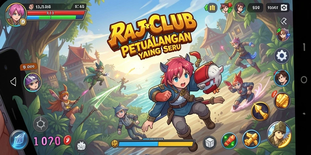 Tampilan gameplay seru dan karakter anime yang menarik di RAJACLUB.