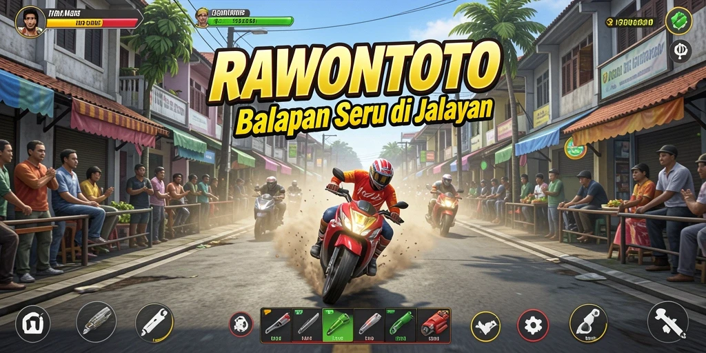 Gameplay seru di RAWONTOTO dengan balapan cepat dan aksi mendebarkan.