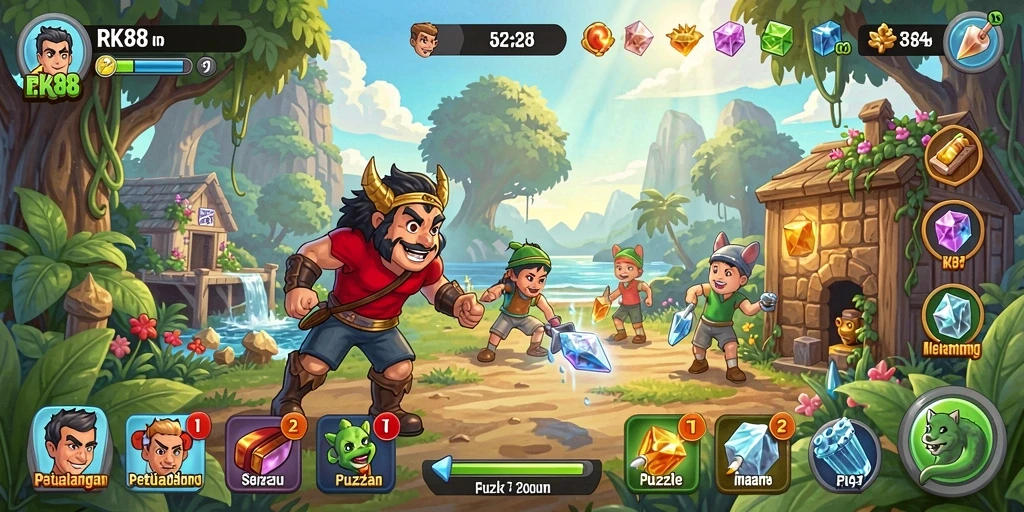Screenshot RK88 menampilkan gameplay Puzzle yang seru dan menantang.