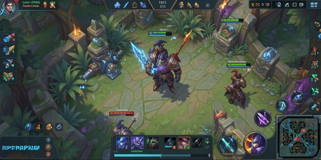 Tampilan gameplay seru dan strategis di RPRPRP MOBA.