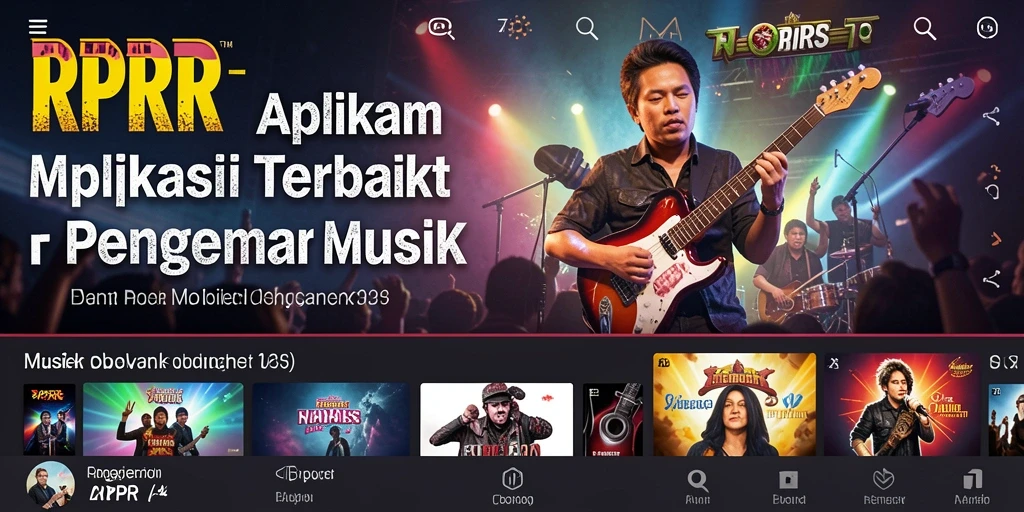 Tampilan dari aplikasi RPRR dengan berbagai pilihan lagu dan fitur menarik.