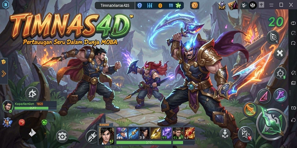 Screenshot gameplay TIMNAS4D dengan aksi MOBA seru.
