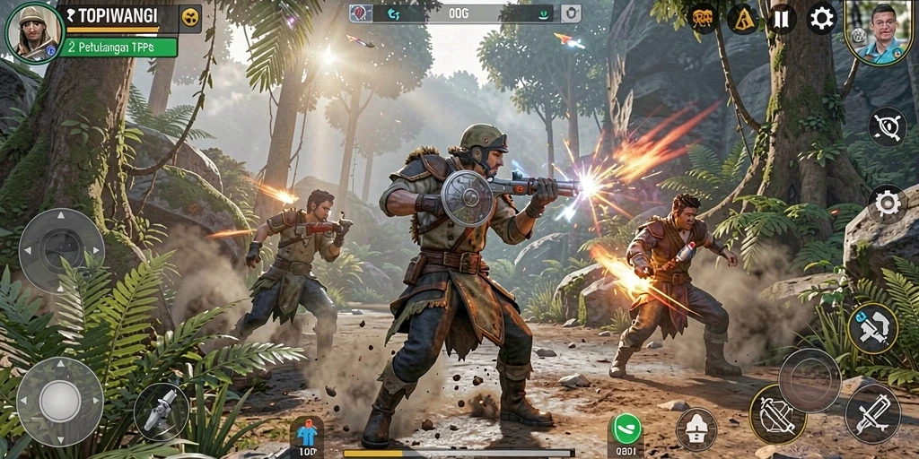 Tampilan gameplay menarik dari TOPIWANGI dengan aksi seru.