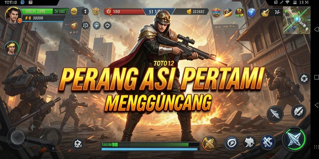 Tangkapan layar menunjukkan pemain bertempur di medan perang yang dinamis.