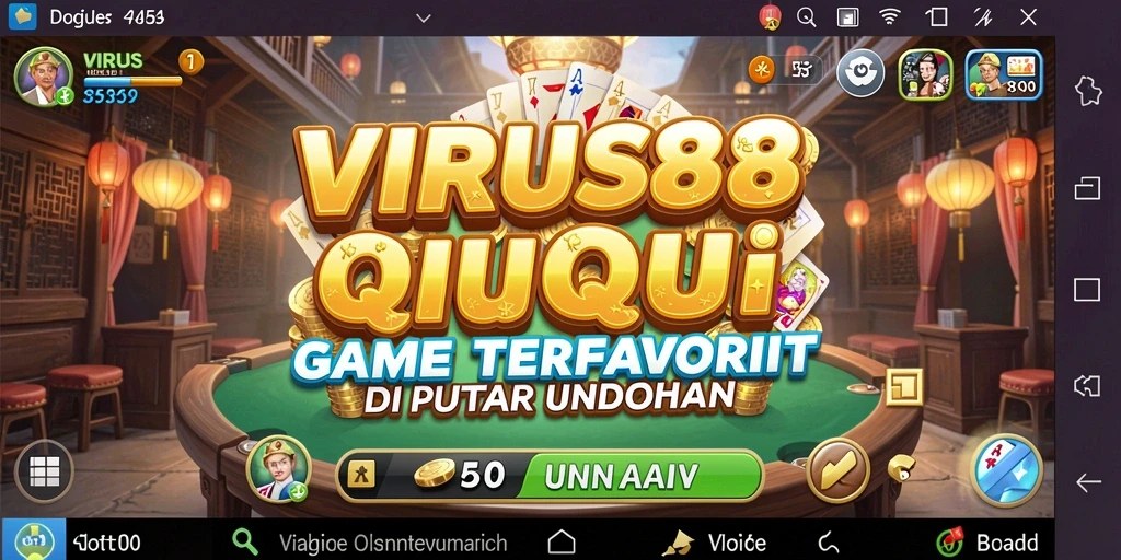 Tampilan gameplay menarik pada VIRUS88 yang menunjukkan kartu QiuQiu.